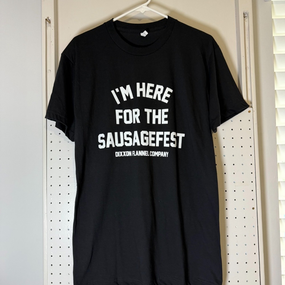 Dixxon I'm Here for the Sausagefest T-Shirt Men's Medium Black Short Sleeve